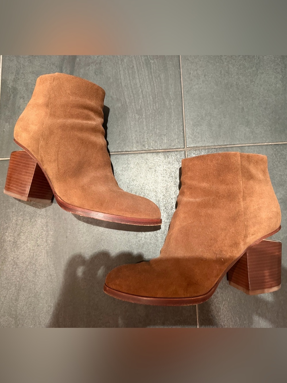 Alexander Wang Women's Suede Ankle Boots in Chestnut Brown size 37 1/2